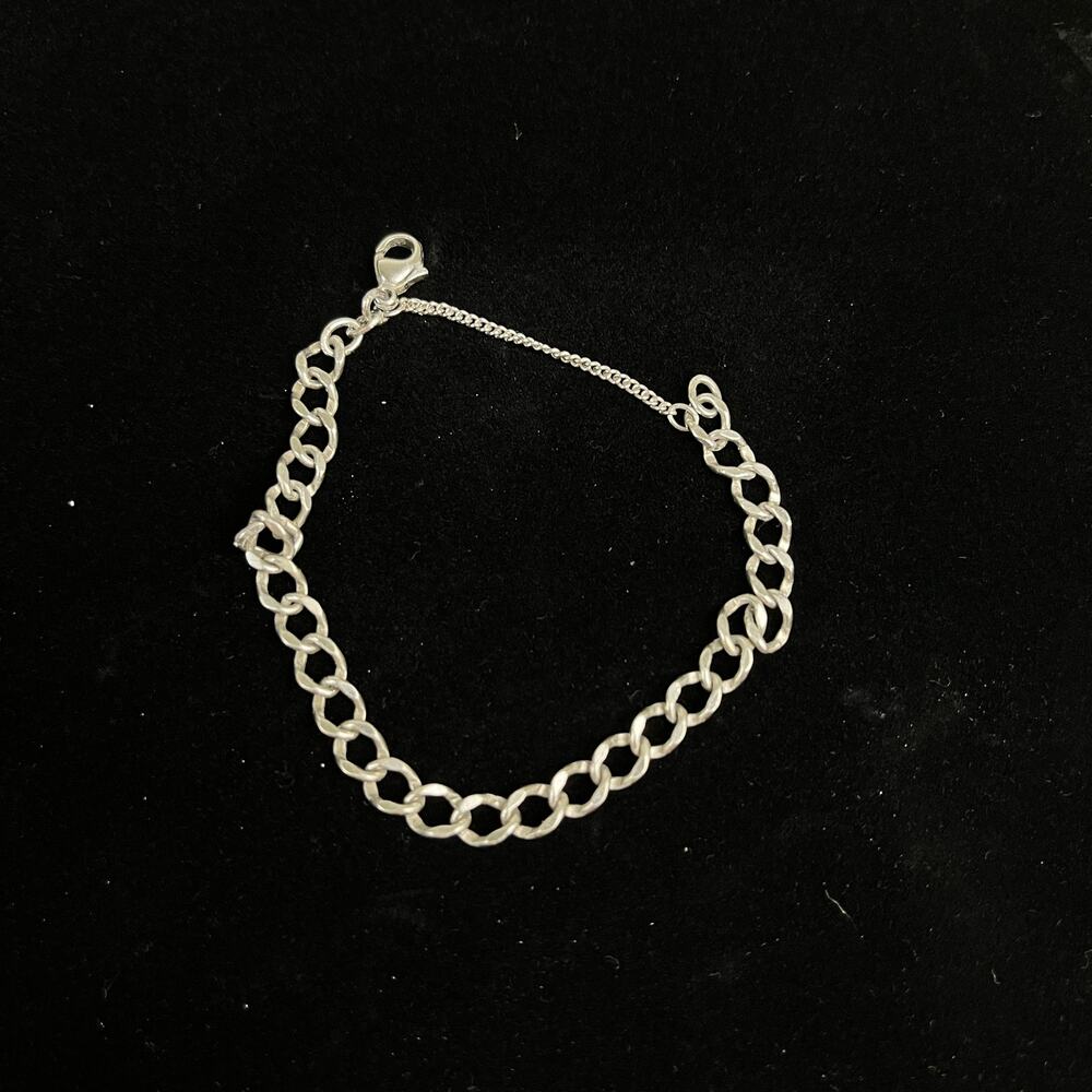 James Avery Sterling Silver Double Curb Charm Bracelet Safety Chain 7"